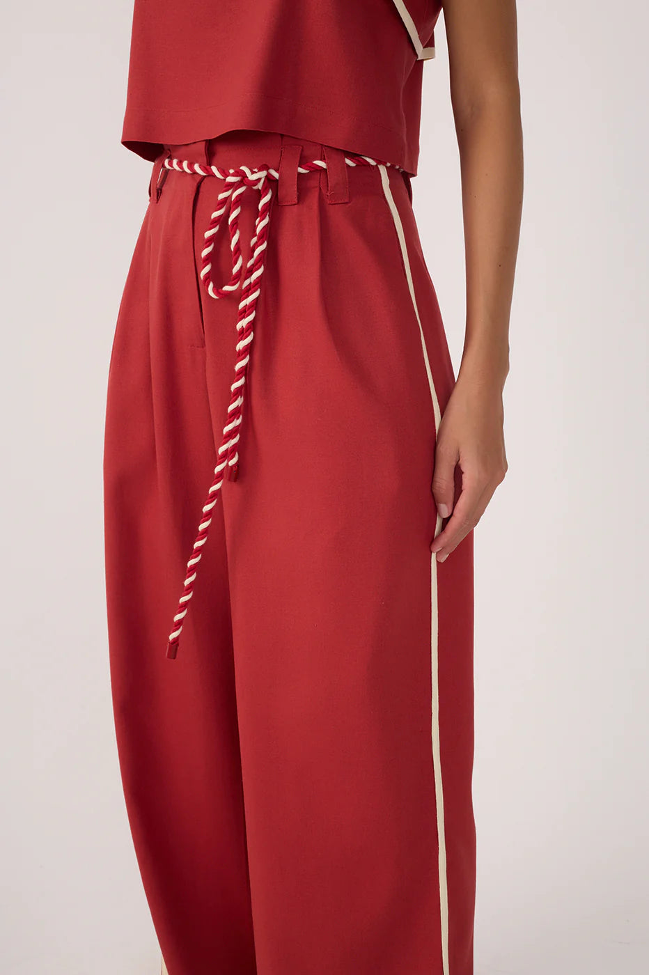 Red Rope Linen Pants - Dress To