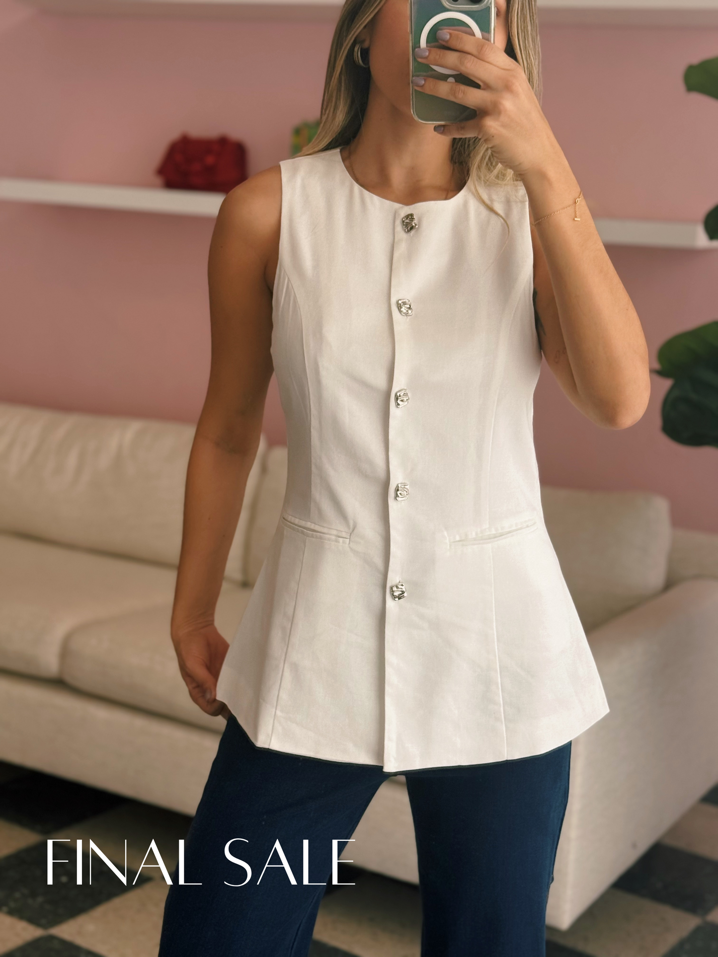 White Linen Top