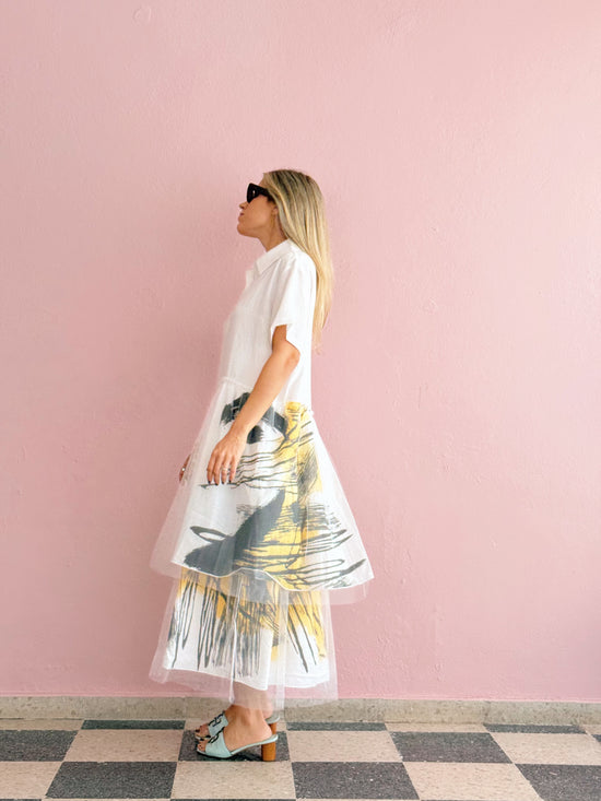 White Tunic Tule Dress