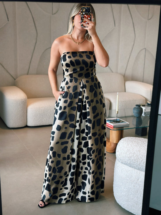 Leopard Tube Tie Back Jumpsuit