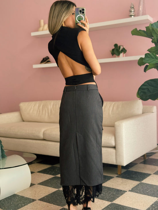 Open Back Blazer Cropped Vest
