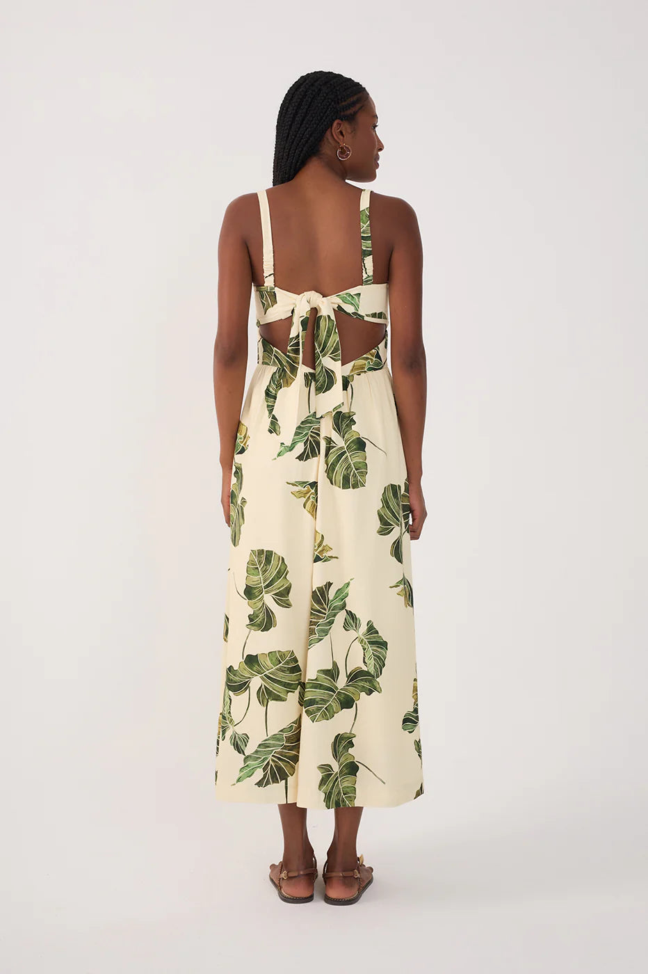 Folhar Cut-Out Linen Midi Dress - Dress To