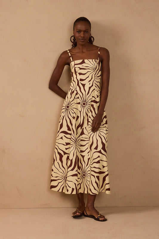 Brown Cotton Maxi Dress - Dress To
