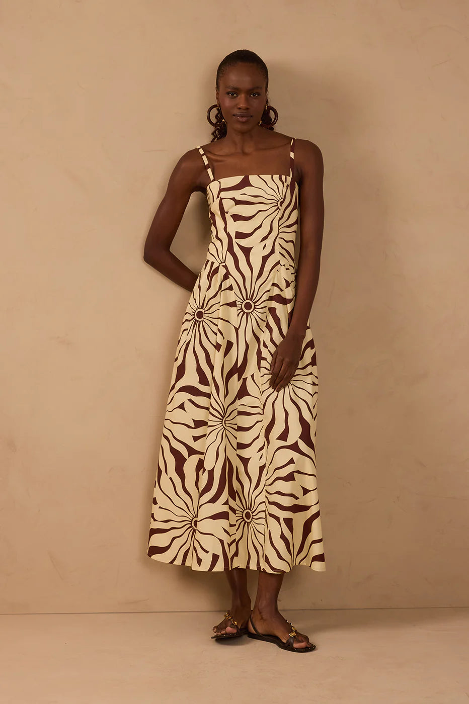 Brown Cotton Maxi Dress - Dress To