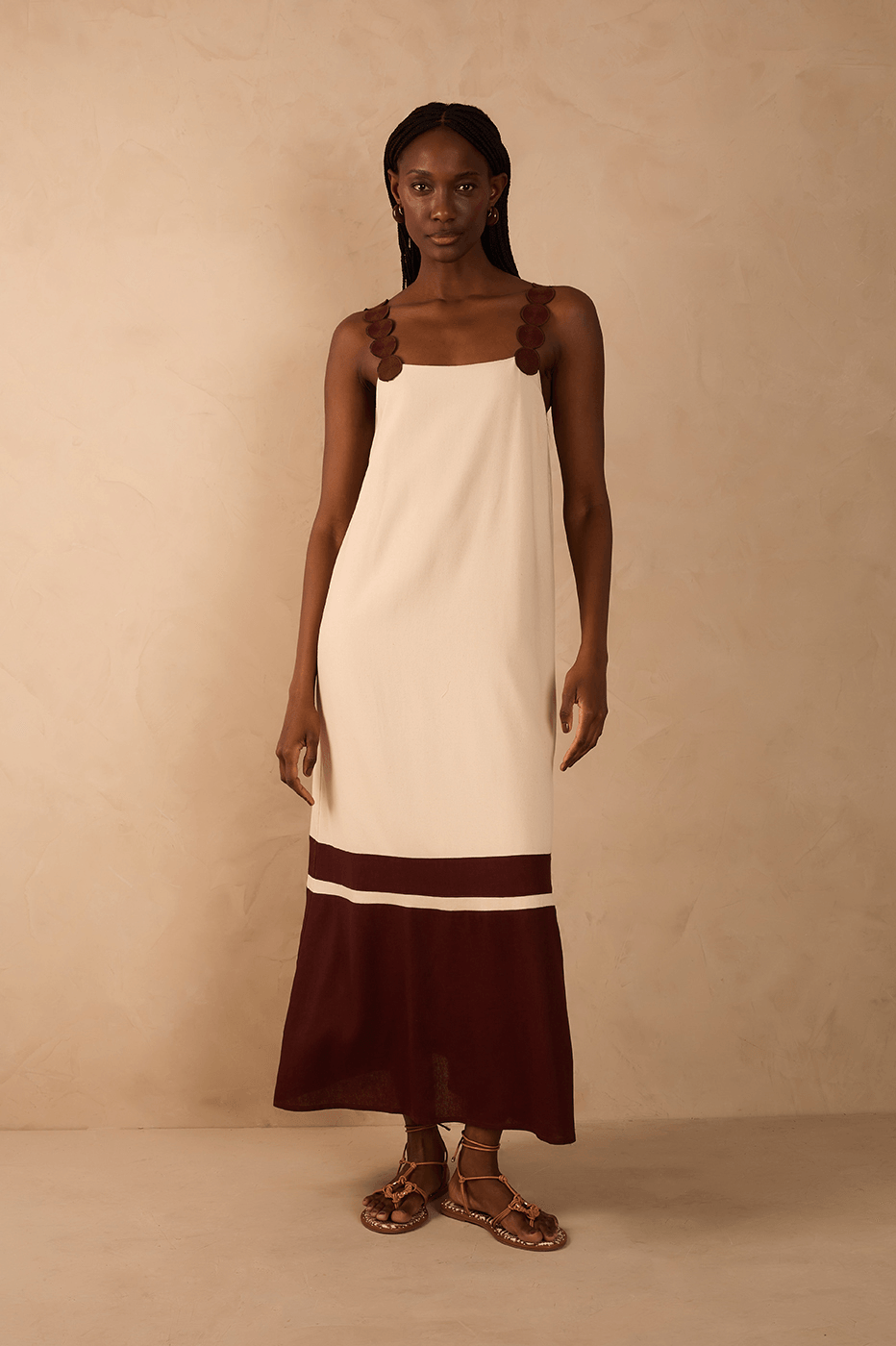 Midi Linen Dress With - Made in Brazil