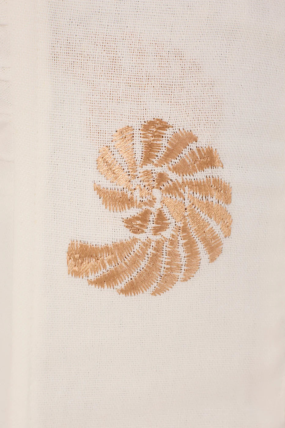Off-White Embroidered Shell Lurex Linen Blouse