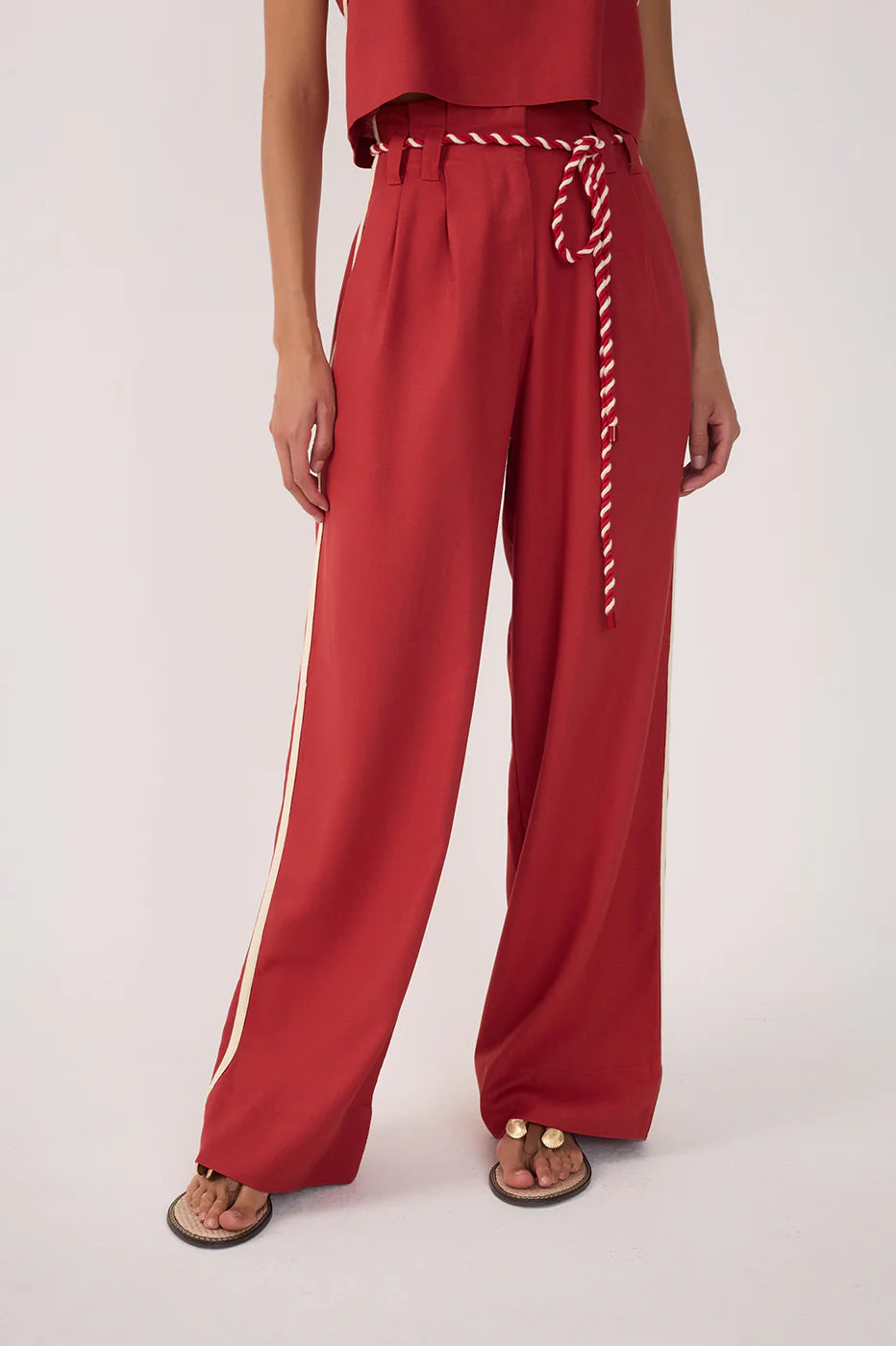 Red Rope Linen Pants - Dress To
