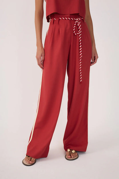 Red Rope Linen Pants - Dress To