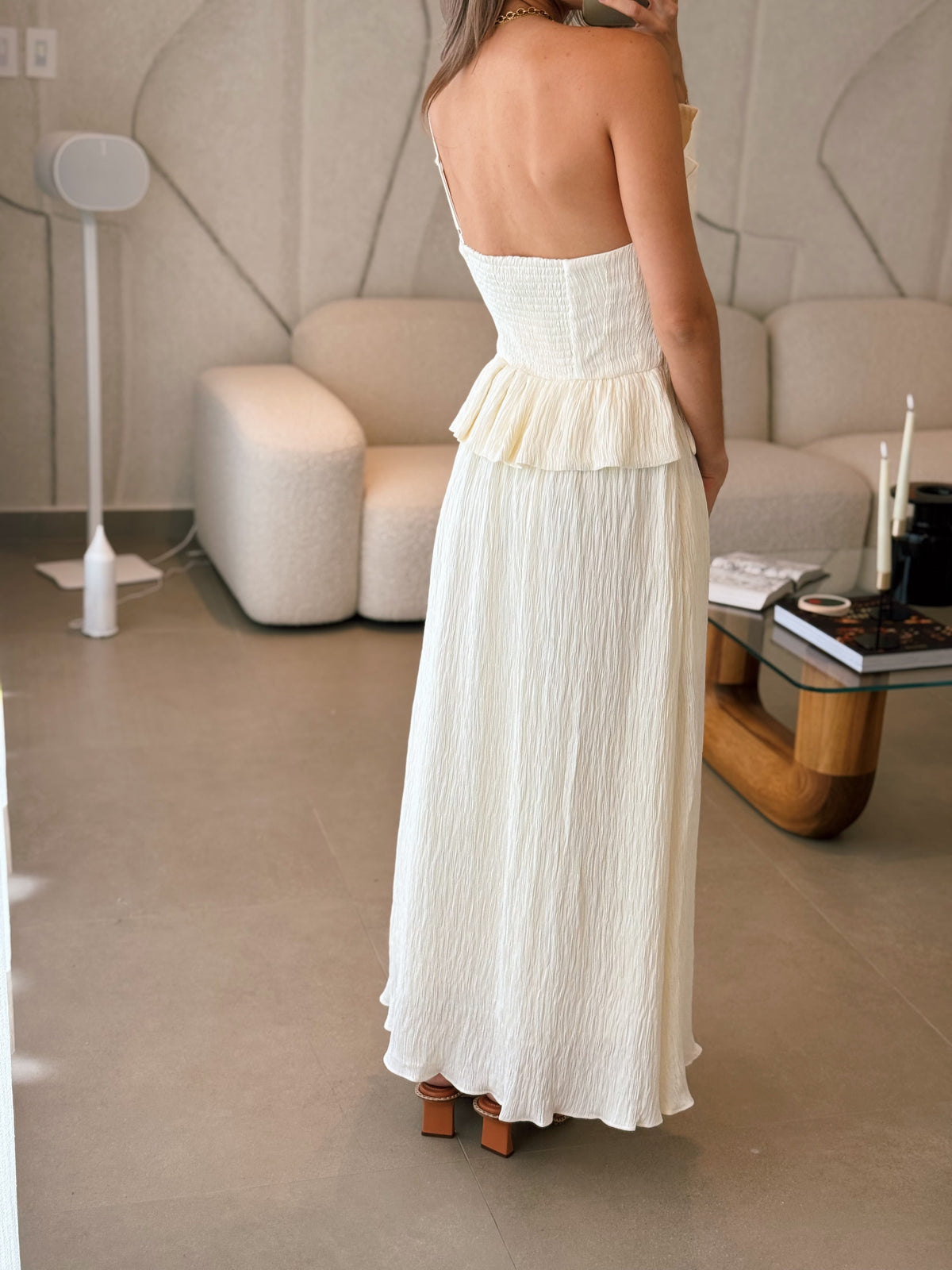 Ruffled Tube Top Midi Dress