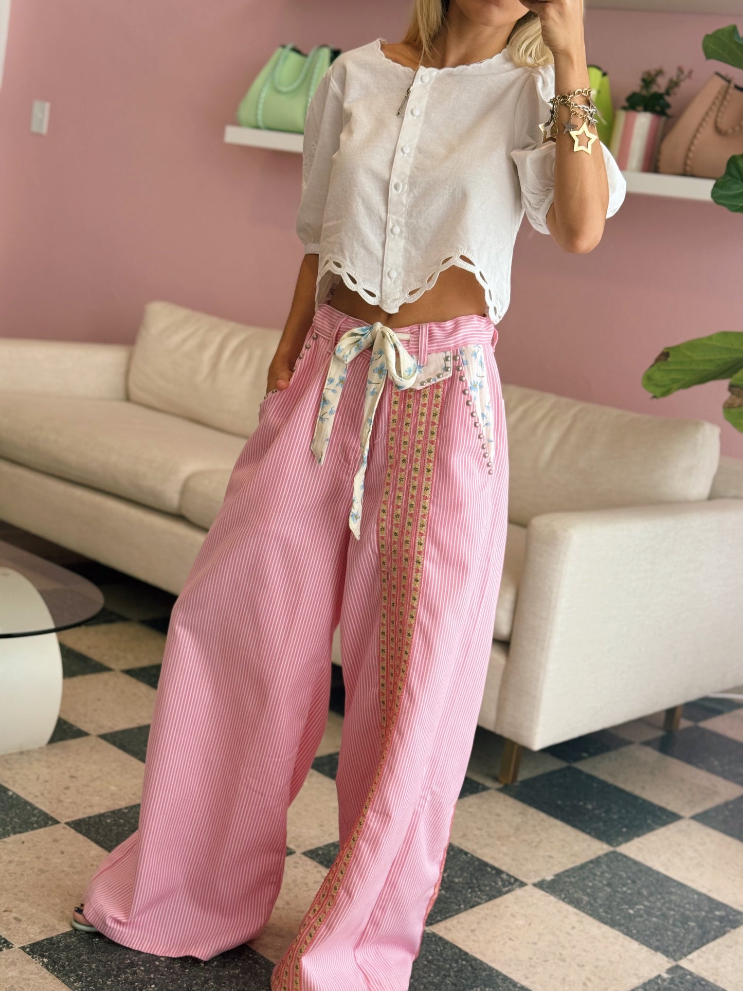 Pink Boho Pants