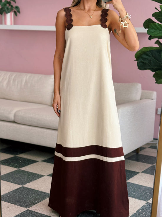 Midi Linen Dress With - Made in Brazil