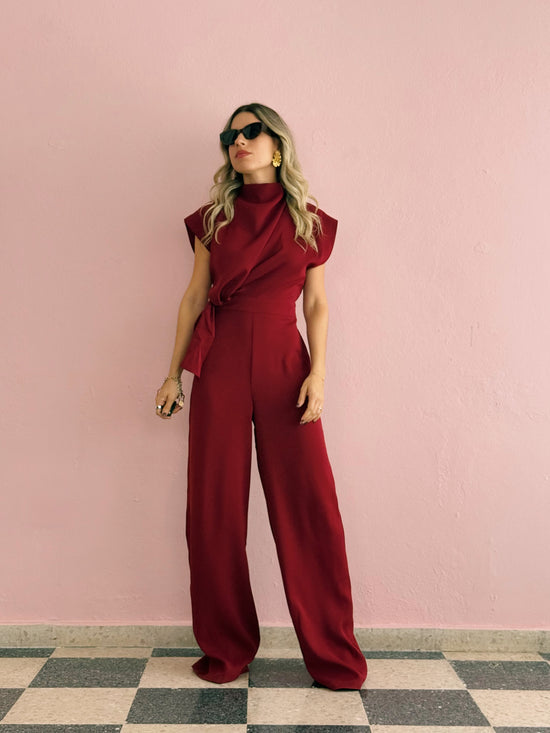 Wine Red Jumpsuit