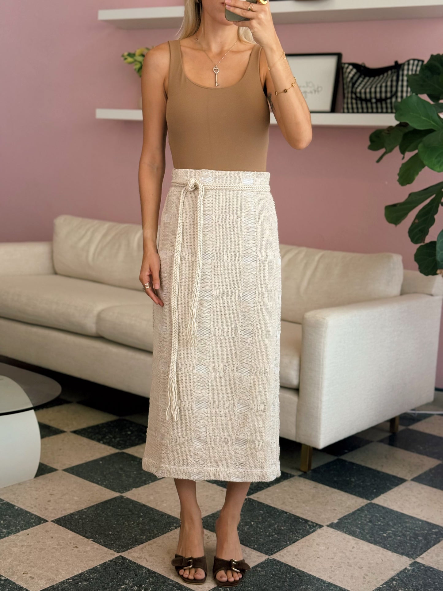 Natural Crochet Knitted Skirt