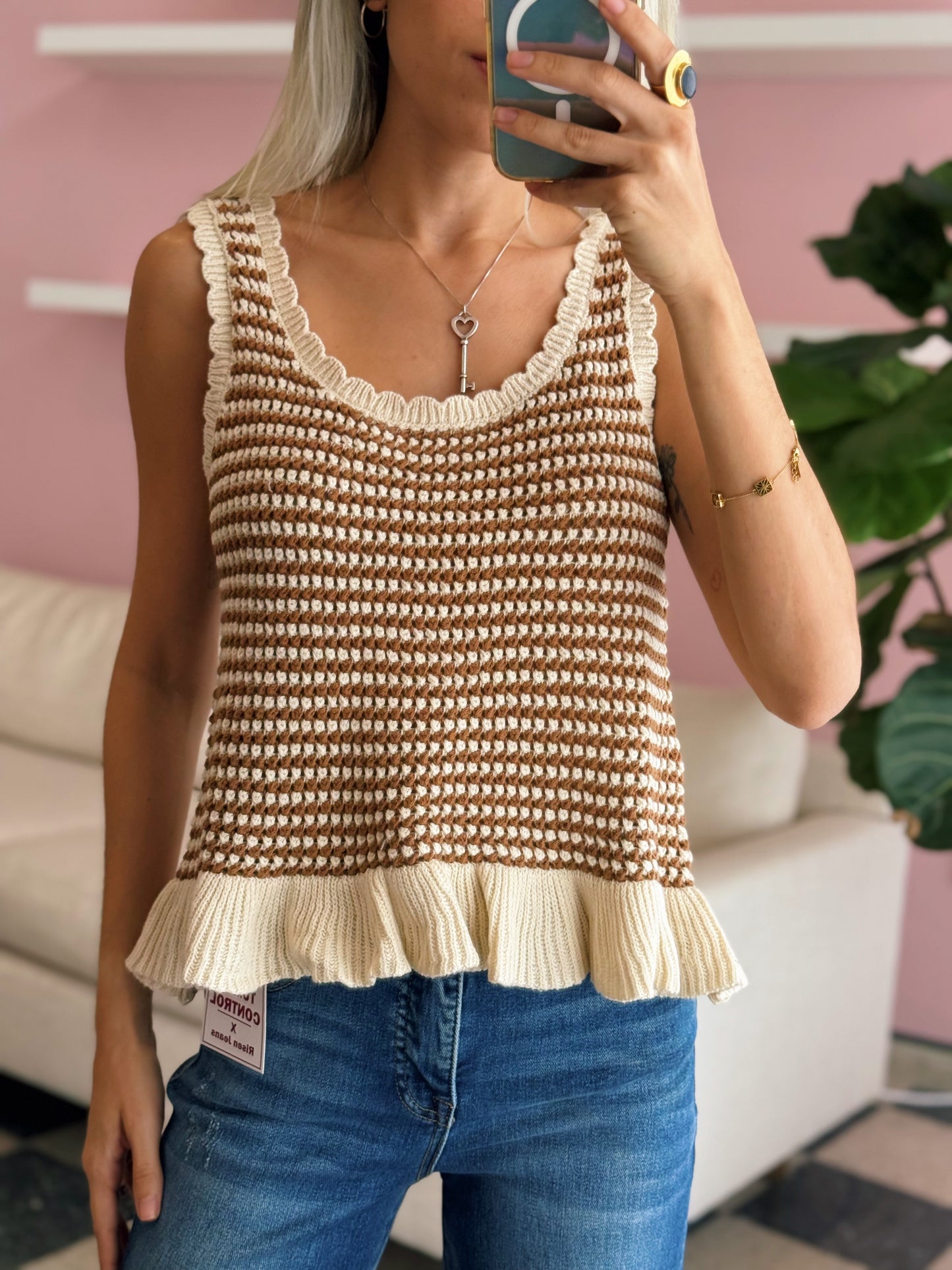 Natural Knit Sweater Top