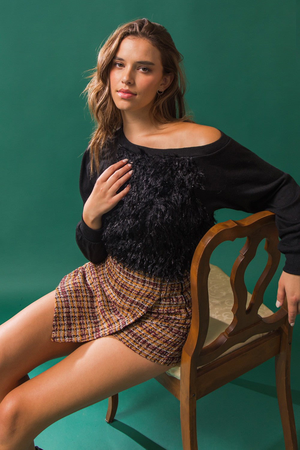 Feather Black Sweater