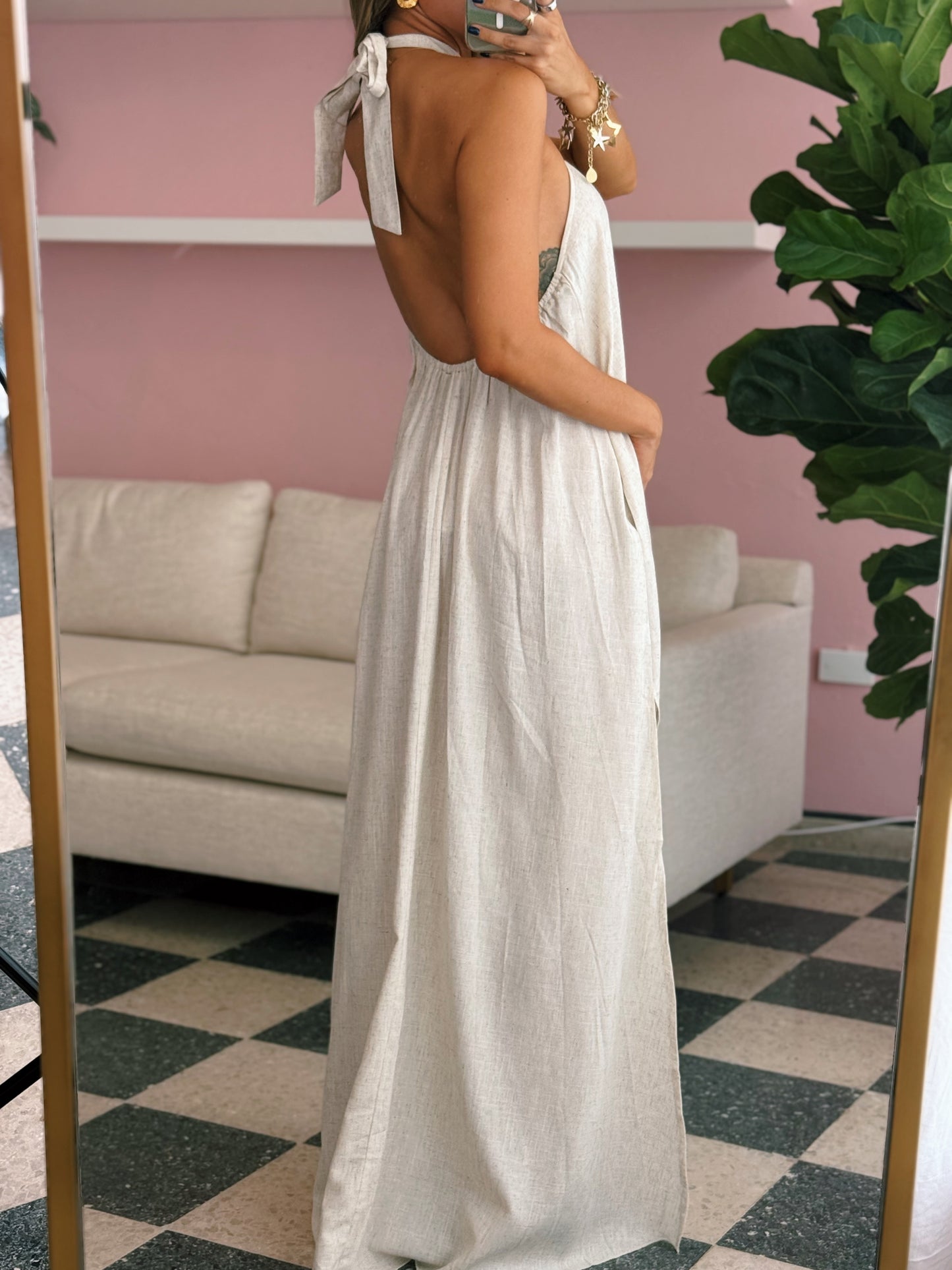 Halter Backless Maxi Dress