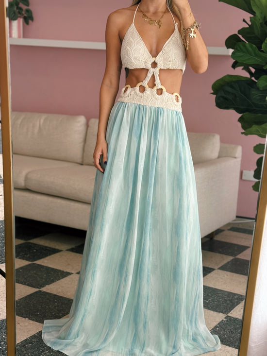 Crochet Blue Maxi Dress