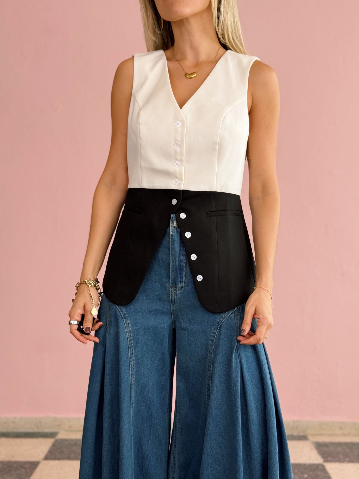 Contrast Blouse
