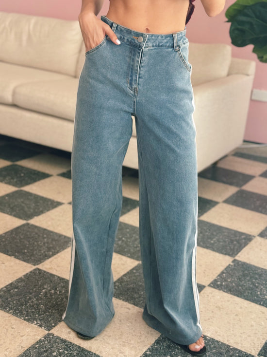 Side Stripe Denim Pant
