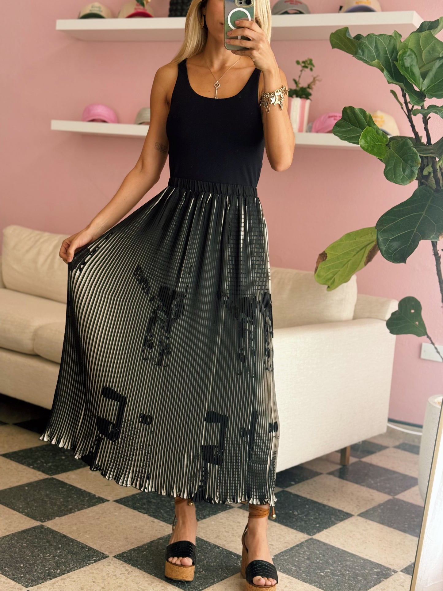 Black Pleated Skirt - Desigual