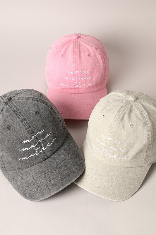 Mom Mama Mother Embroidered Baseball Cap