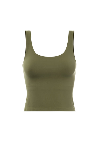 Olive Crop Tank Top