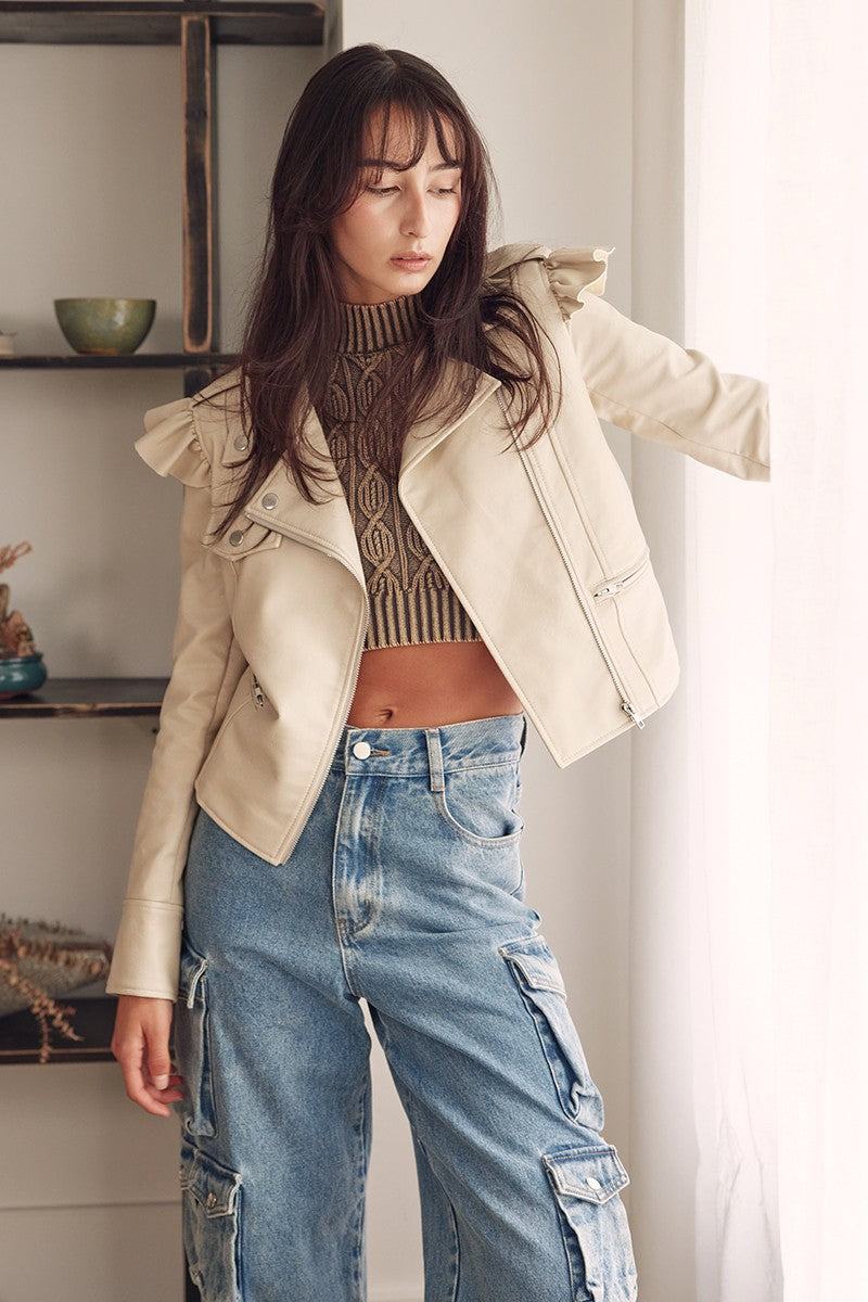 Vegan Faux Leather Moto Jacket