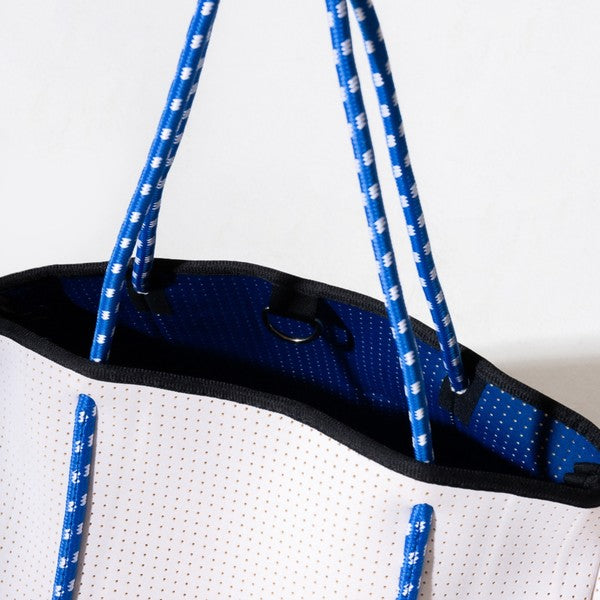 Everyday Tote - White Blue