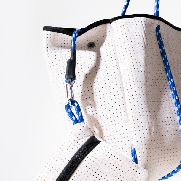 Everyday Tote - White Blue