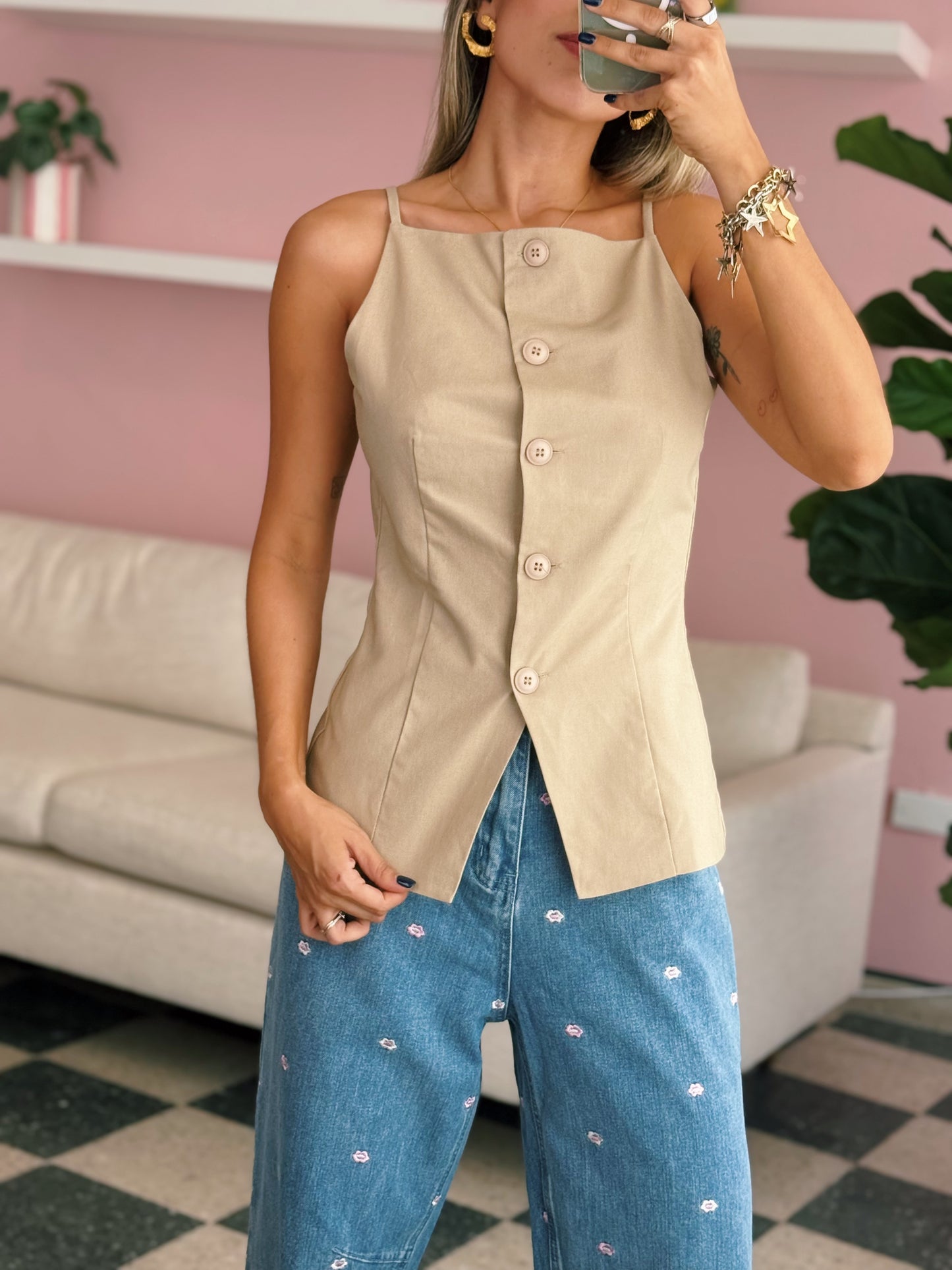 High Neck Latte Top