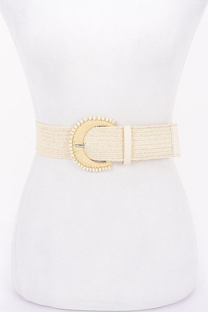 Faux Straw Stretch Belt