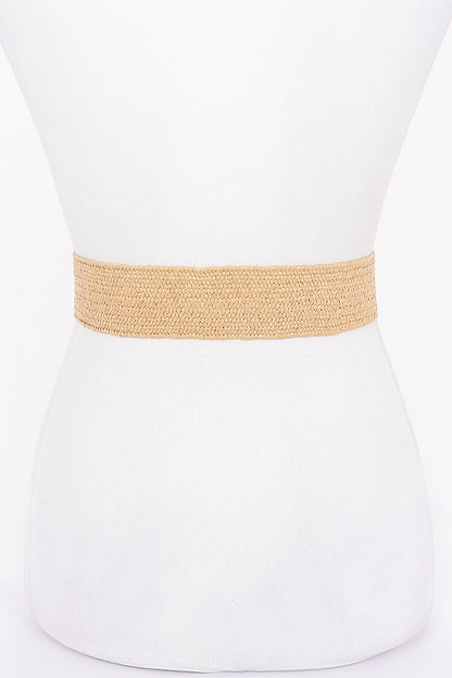 Faux Straw Stretch Belt