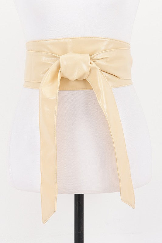 Faux Leather Tie Up Belt