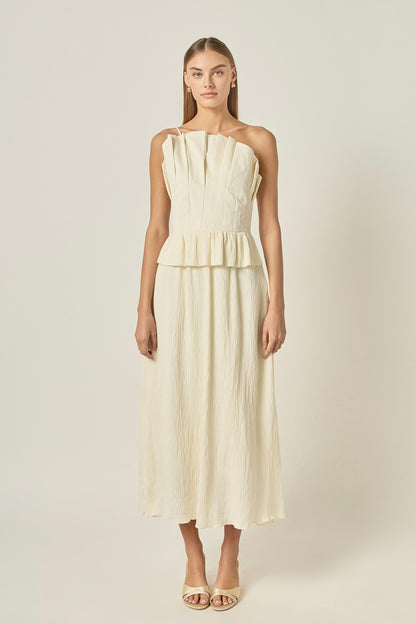 Ruffled Tube Top Midi Dress