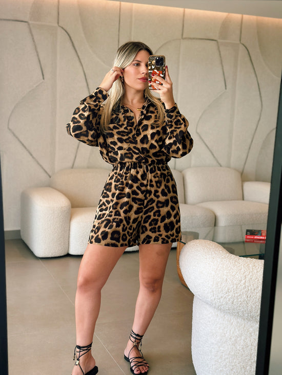 PRE ORDER (final sale/read description) Leopard Romper