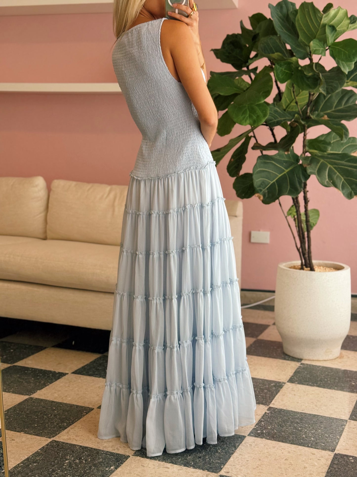 Water Blue Maxi Dress