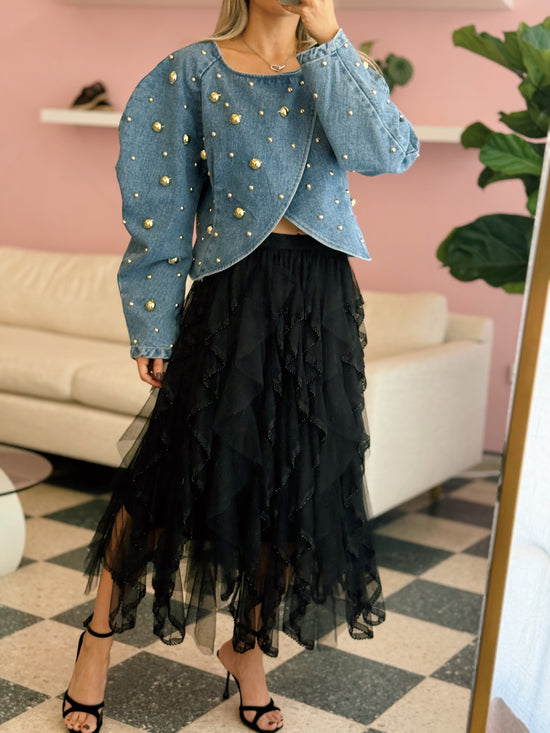 Black Ruffle Skirt