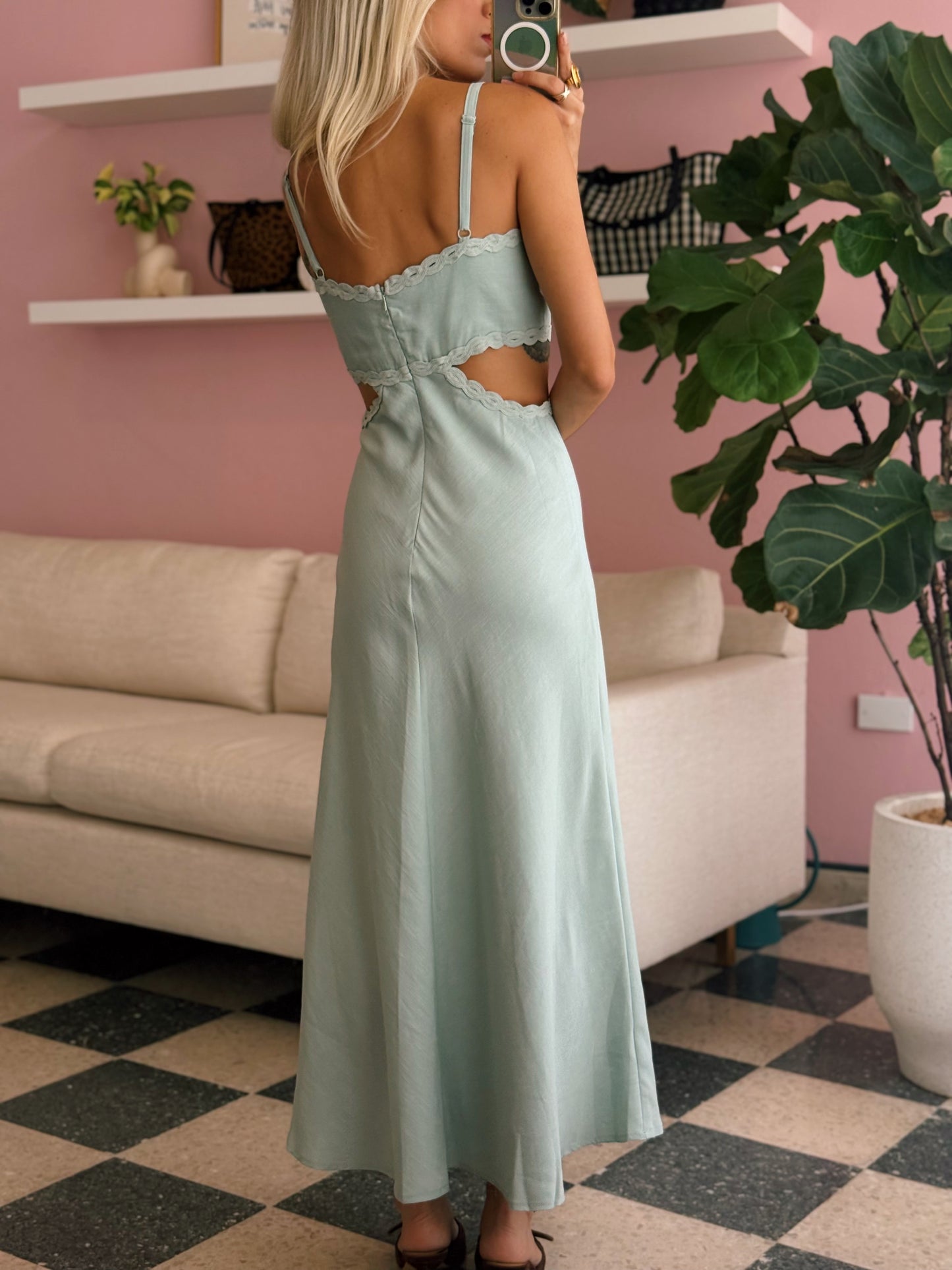 Seafoam Lace Midi Dress