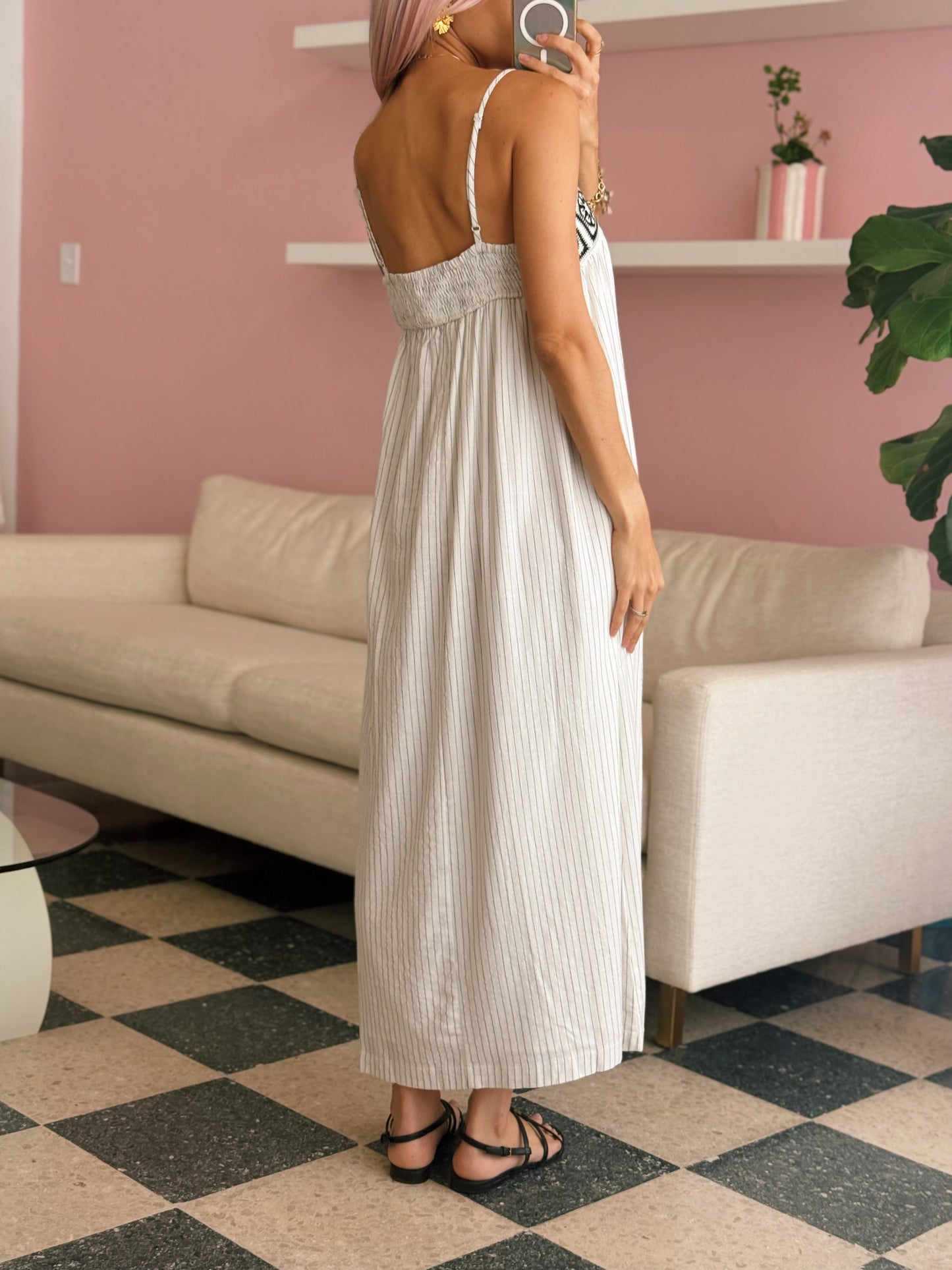 White Pinstripe Dress