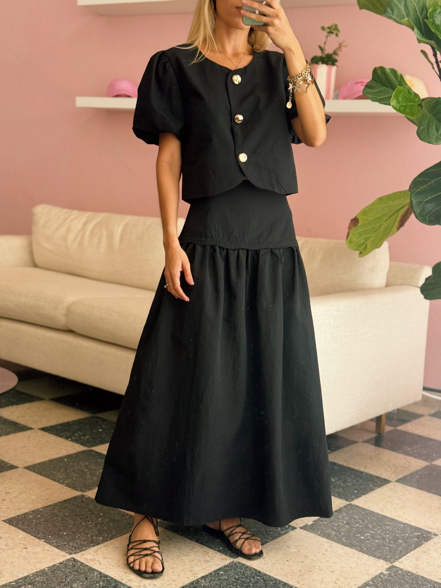 Black Skirt Set