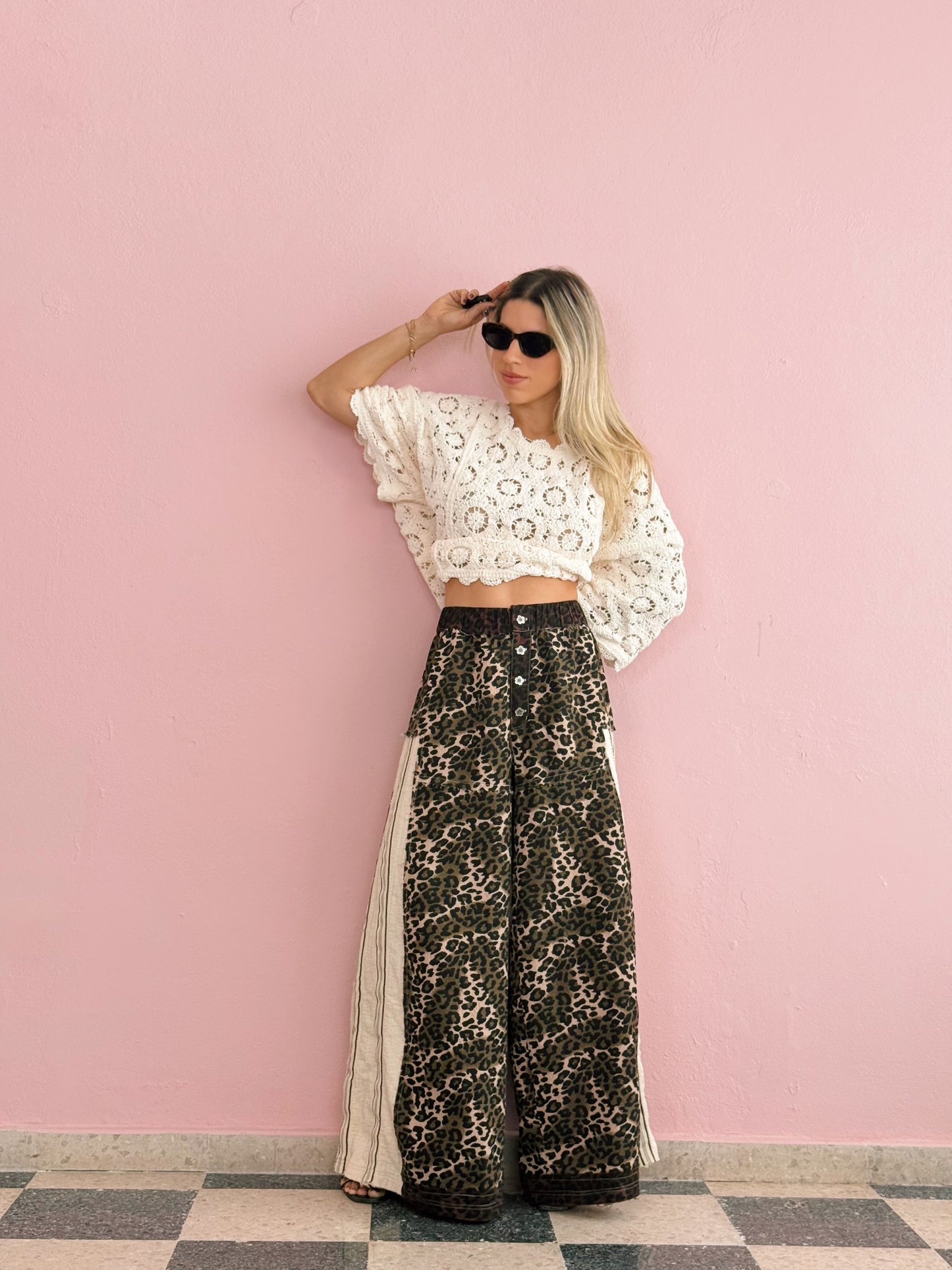 Leopard Patch Pants
