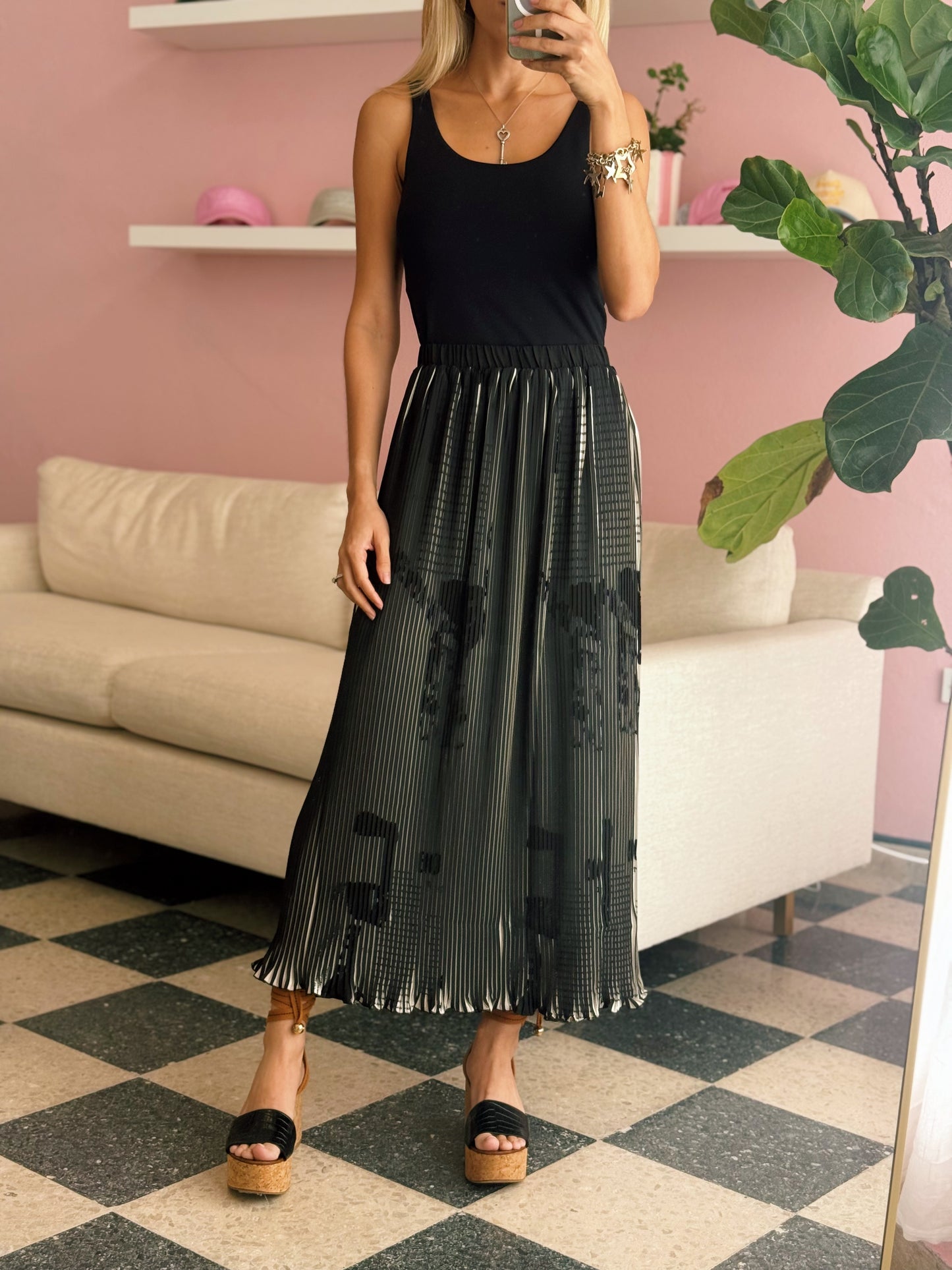 Black Pleated Skirt - Desigual