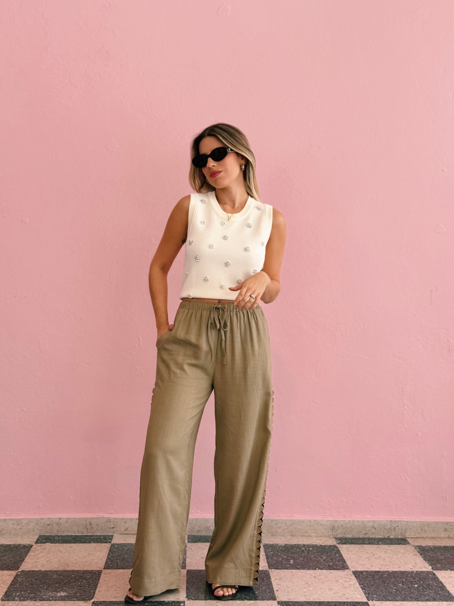 Khaki Linen Pants