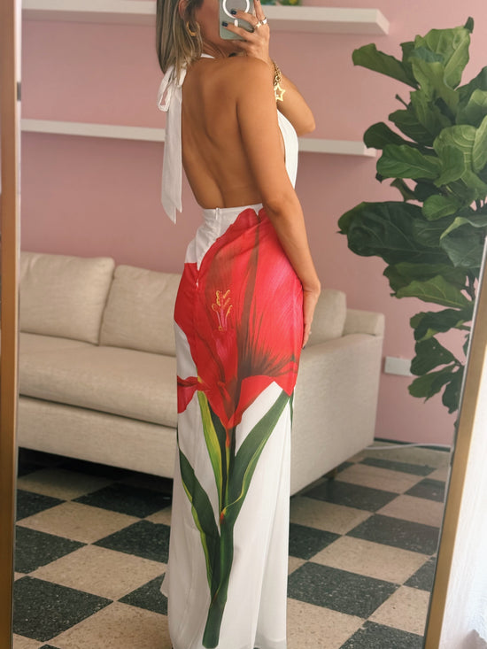 Red Lily Cowl Maxi Dress
