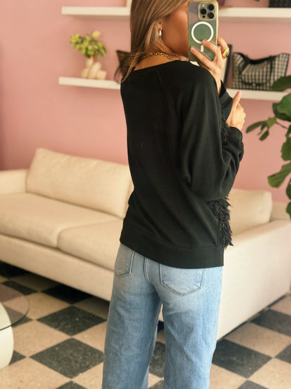 Feather Black Sweater