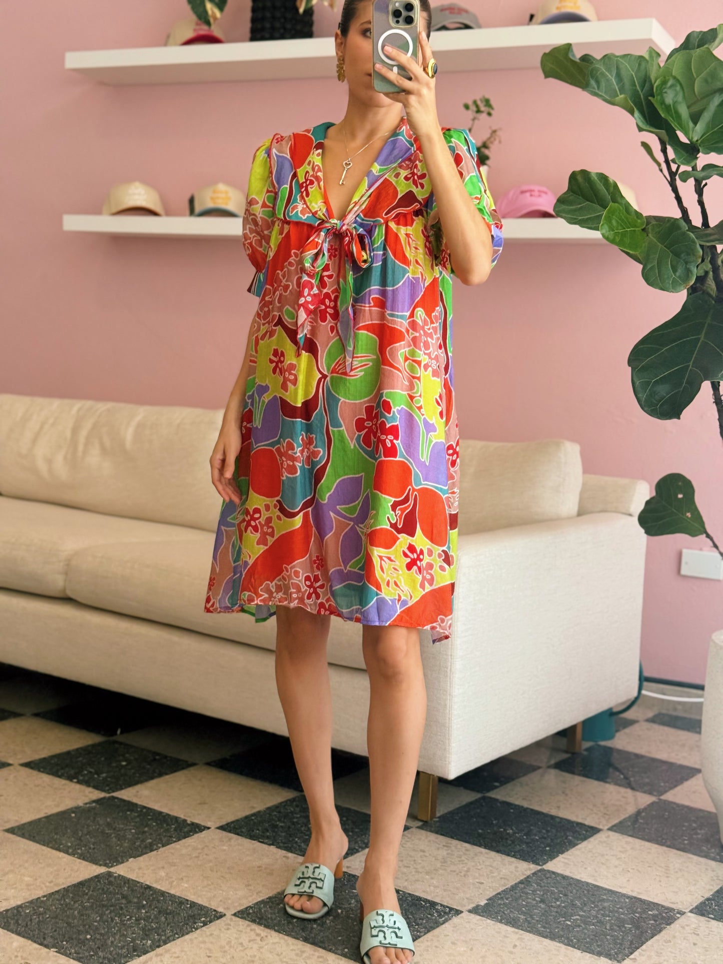 Bold Floral Print Dress