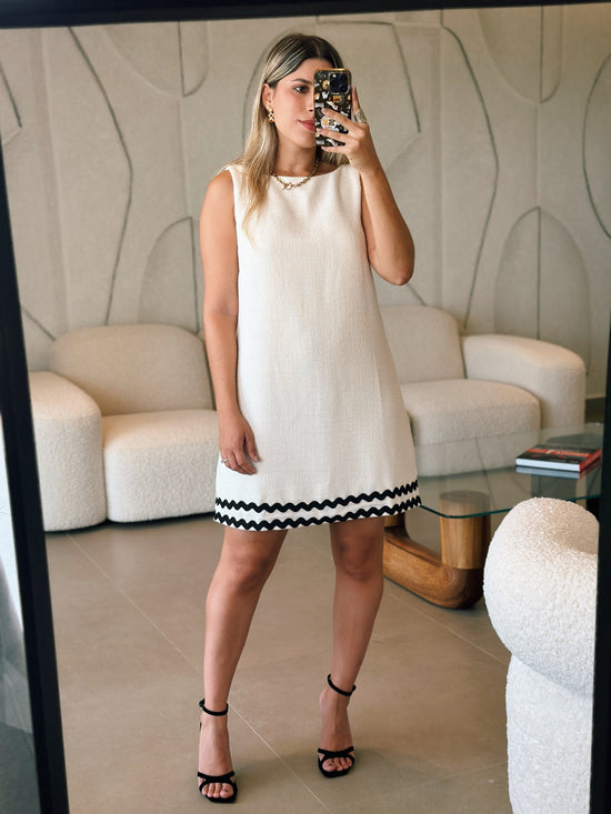 Scalloped Boat Neck Dress