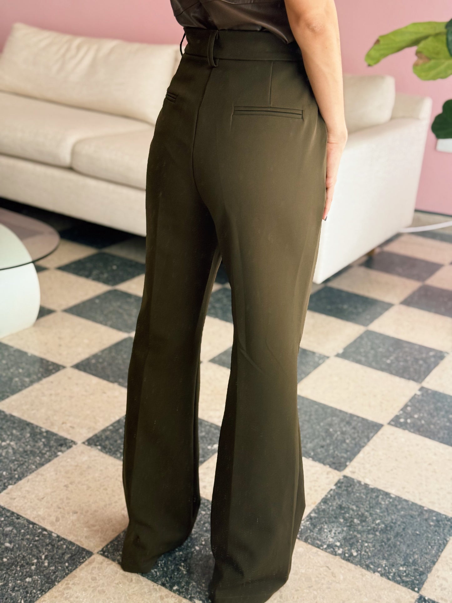 High-waisted Flared Tailored Pants