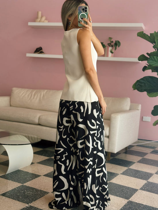 Abstract Black Pants