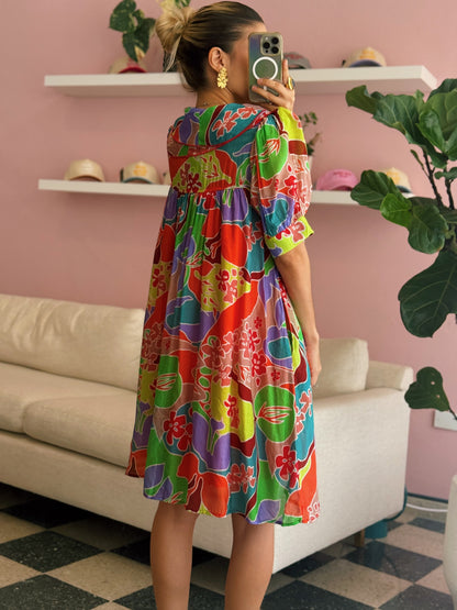Bold Floral Print Dress